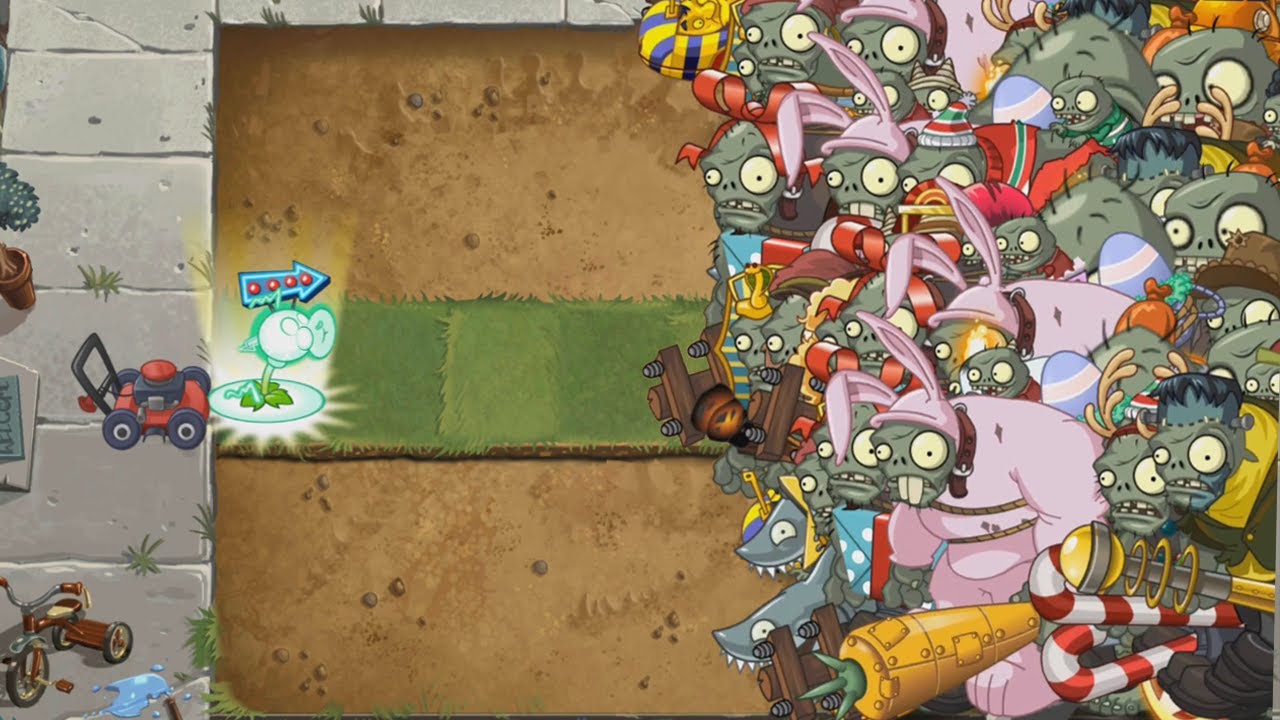 Plants vs Zombies 2 - Lanzaguisantes Electrico vs 9999 Zombistein - YouTube