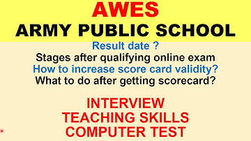 ARMY PUBLIC SCHOOL 2020 JOINING PROCESS/SCORE CARD/INTERVIEW APS 2020 |AWES 2020|