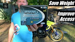 Save Weight & Improve Access | Suzuki VStrom 800DE Lithium Battery Install and Battery Box Delete