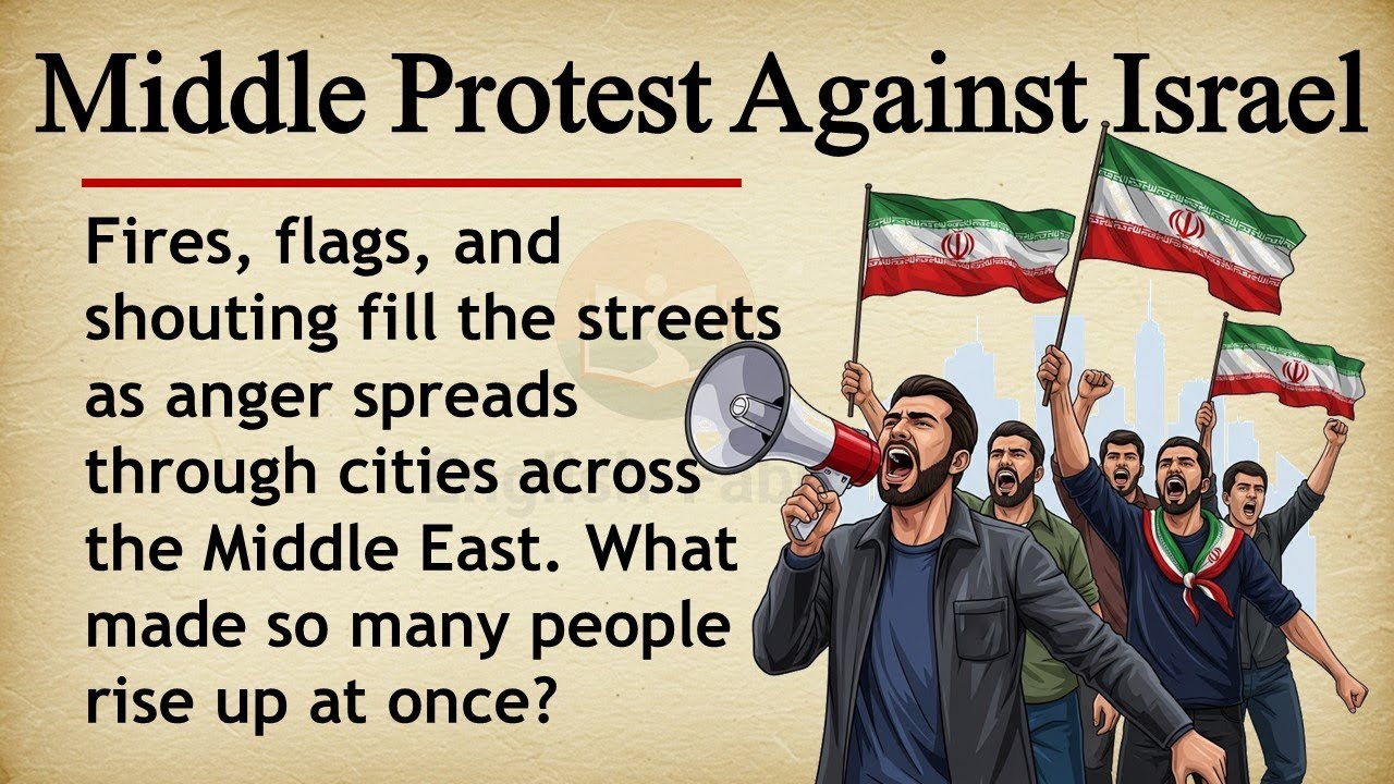 Middle East Protests Explained | 🌍📢 Learn English Through Story Level 2 | Graded Reader 🎧