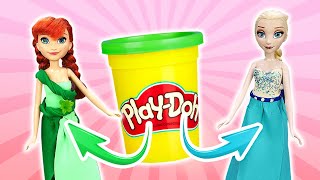 Cómo hacer vestidos de playdoh. Manualidades con plastilina. Juegos con Play Doh