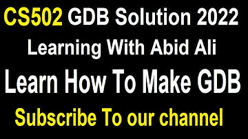 cs502 gdb solution 2022