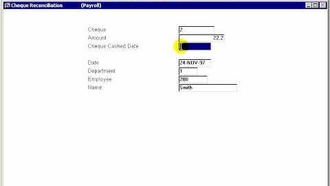 DYNAMIC 3i Free Edition ERP tutorials - how to reconcille pay cheque
