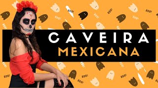 Fantasia de Halloween Fácil | MAQUIAGEM DE CAVEIRA MEXICANA