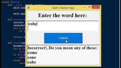 Simple Spell Checker App in Python