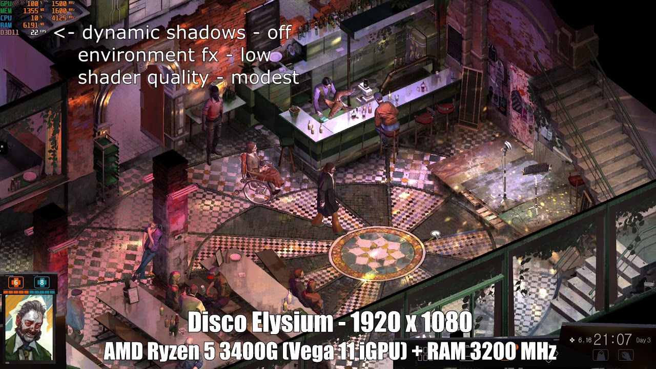Disco Elysium - AMD APU Picasso test (no discrete graphics card)