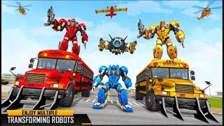 flying school bus transforming: Robot Hero Game Mind Craft screenshot 2