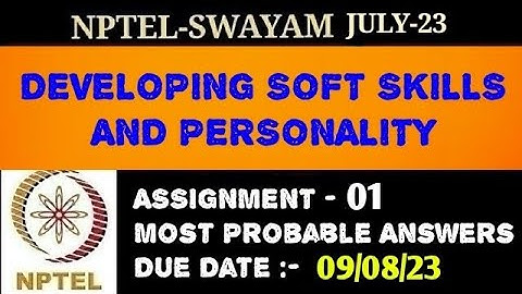 NPTEL-2023 | Developing Soft Skills & Personality | Assignment -1 | Most Probable Answers