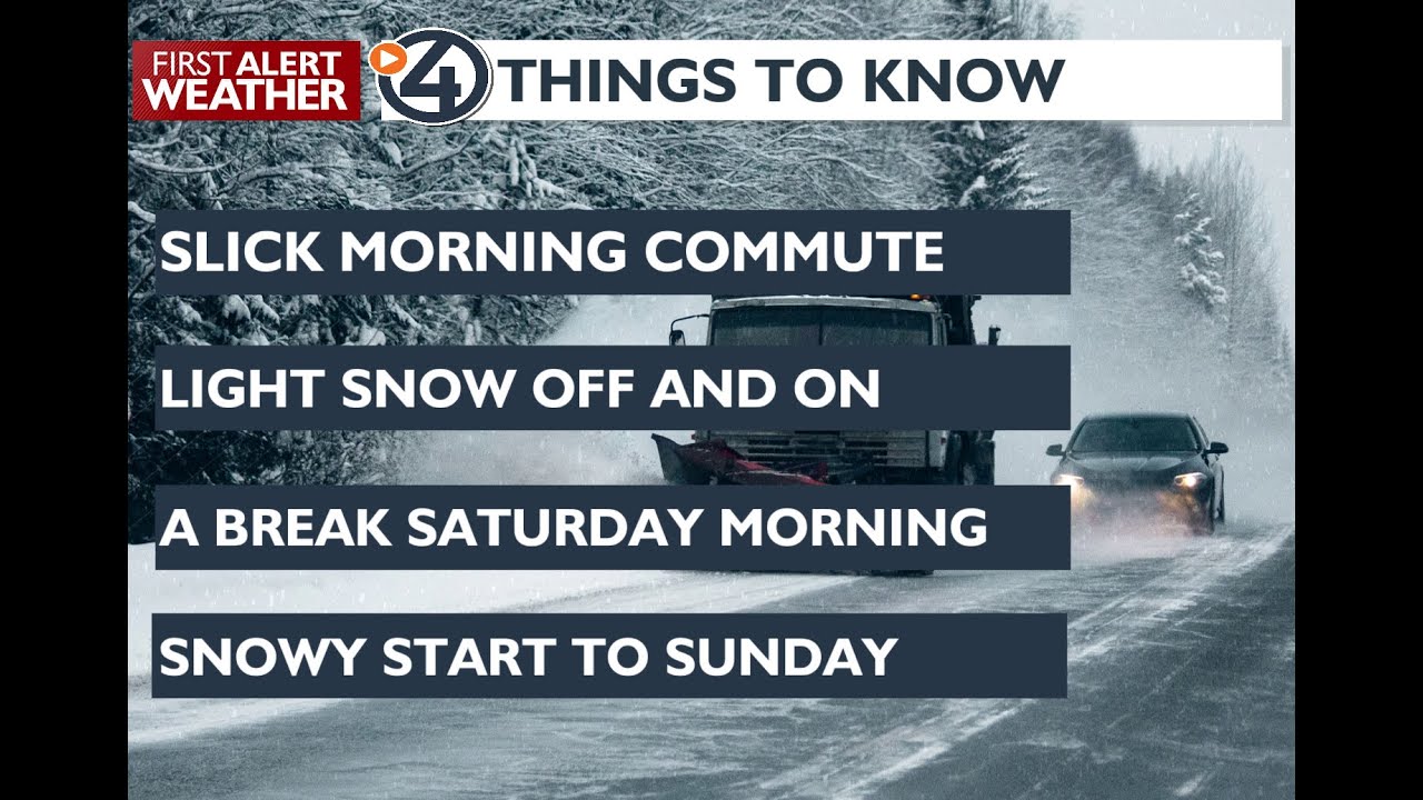 Morning snow and a slick start to Friday - YouTube