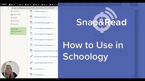 Snap&Read: How to Use in Schoology