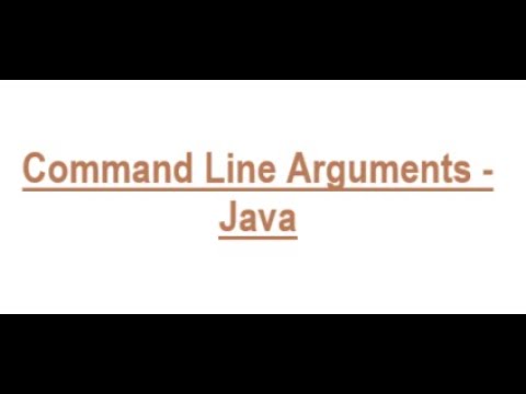 Passing command line arguments in Java. - IV - YouTube