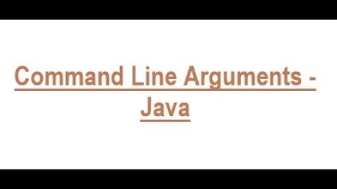 Passing command line arguments in Java. - IV