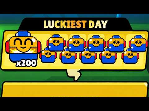 200 MEGA BOXES FROM LUCKIEST DAY ❓😭🎁 BRAWL STARS NEW UPDATE ⚡