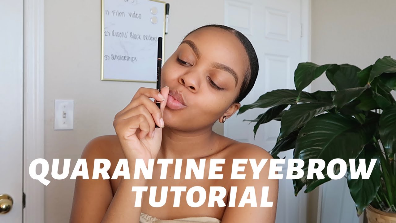 QUARANTINE Eyebrow Tutorial ~ how to mask outgrown brows - YouTube