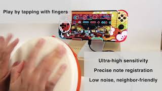 TDC10高感度太鼓コントローラーは、指で軽く叩くだけで演奏できます