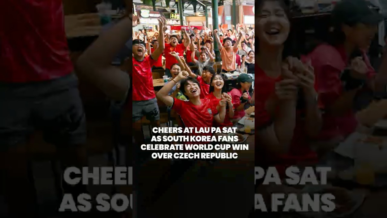 200 South Korea football fans gather at Lau Pa Sat to watch World Cup opener