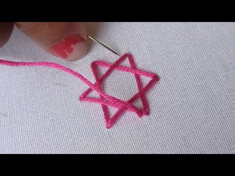 Easy And Beautiful Embroidery Design | Hand Embroidery Star Stitch | Satin Stitch |