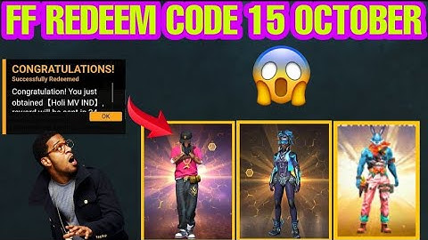Free Fire Redeem Code Today | 15 October Redeem Code Free Fire | FF Redeem Code Today 15October