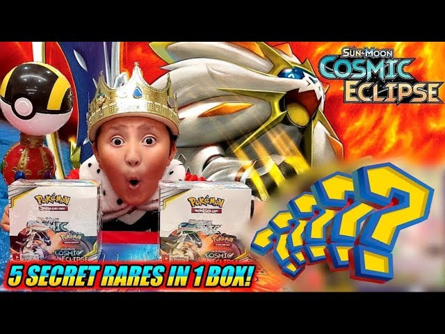 how many secret rares in a pokemon booster box KING ETHAN MONSTER PULLS 5 SECRET RARE POKEMON CARDS IN 1 BOX! COSMIC  ECLIPSE BOOSTER BOX OPENING!