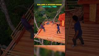 Crafting a Dream Treehouse in the Forest #Treehouse #CabinBuild #PrimitiveTechnology #shorts