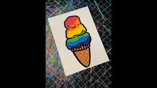 Immersive Painting Rainbow Ice Cream Stress Relief Coloring