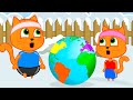 Cats Family in English - Teleportation around the globe Cartoon for Kids