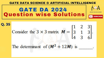 GATE DA 2024 QUESTION - WISE DETAILED SOLUTIONS | Data Science and Artificial Intelligence I Q. 35
