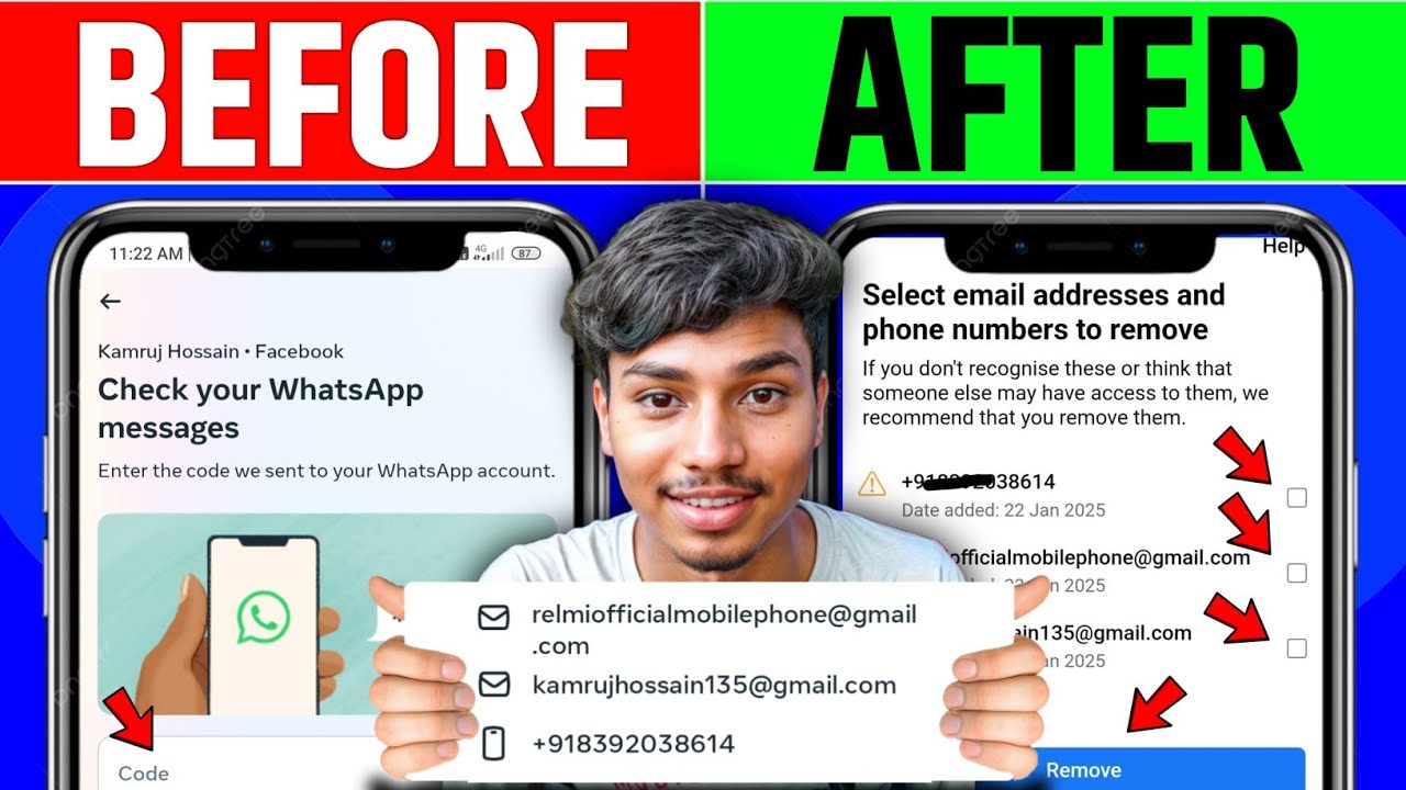 Remove Problem facebook email remove problem | Facebook number remove whatsapp code ...