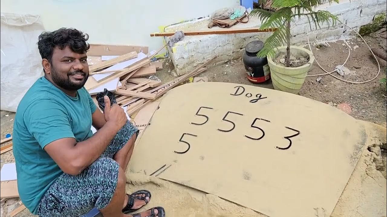 How to draw Dog With 5553 Number YouTube