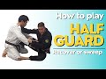 Half guard bottom  thumb down grip