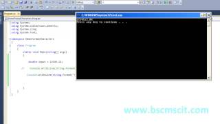 B.ScIT(C#)March 2010: - Write a program to illustrate the use of the following format characters?