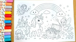 ​✨ Unicorn & Fairy Magic Coloring Pages for Kids 🦄✨ | Fun & Easy Marker Art