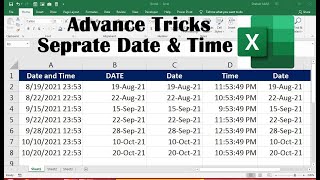 how to separate date time in excel | Manage Data & Time