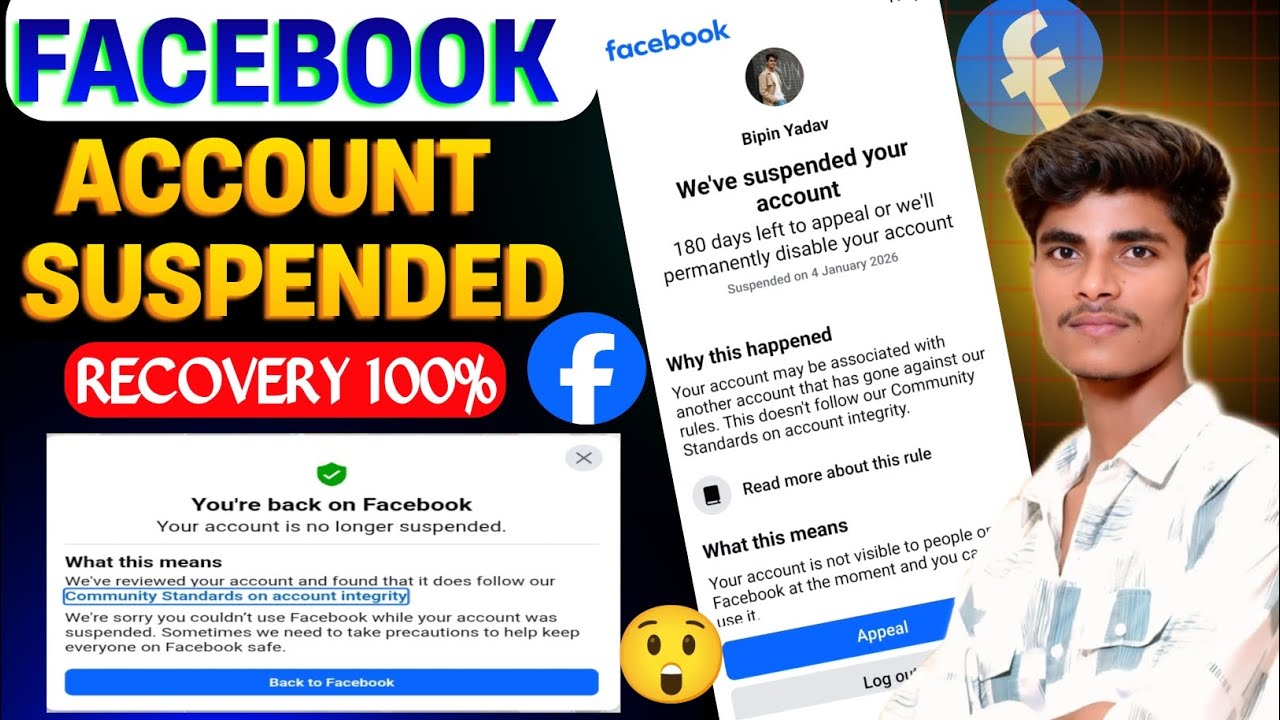 Facebook account suspended 180 days | facebook account suspend ho gaya hai recover kaise kare