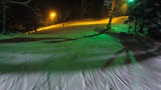 零下十度日落後的富良野滑雪場