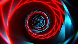 Red and Light Blue Spiral Neon Tunnel Background VJ Loop l 4K