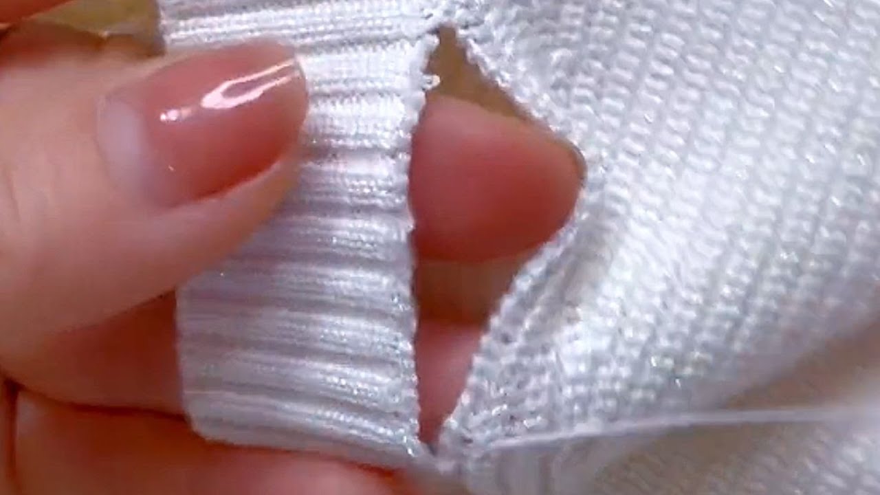 How to Perfectly Fix the Broken Collar in a Knit Sweater With a Sewing Needle