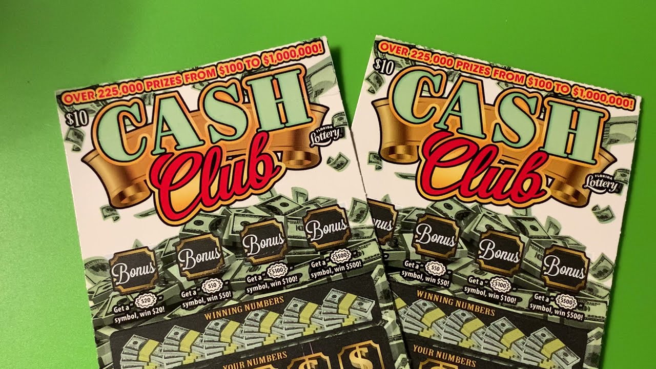 CASH CLUB SCRATCH OFFS FROM THE FLORIDA LOTTERY