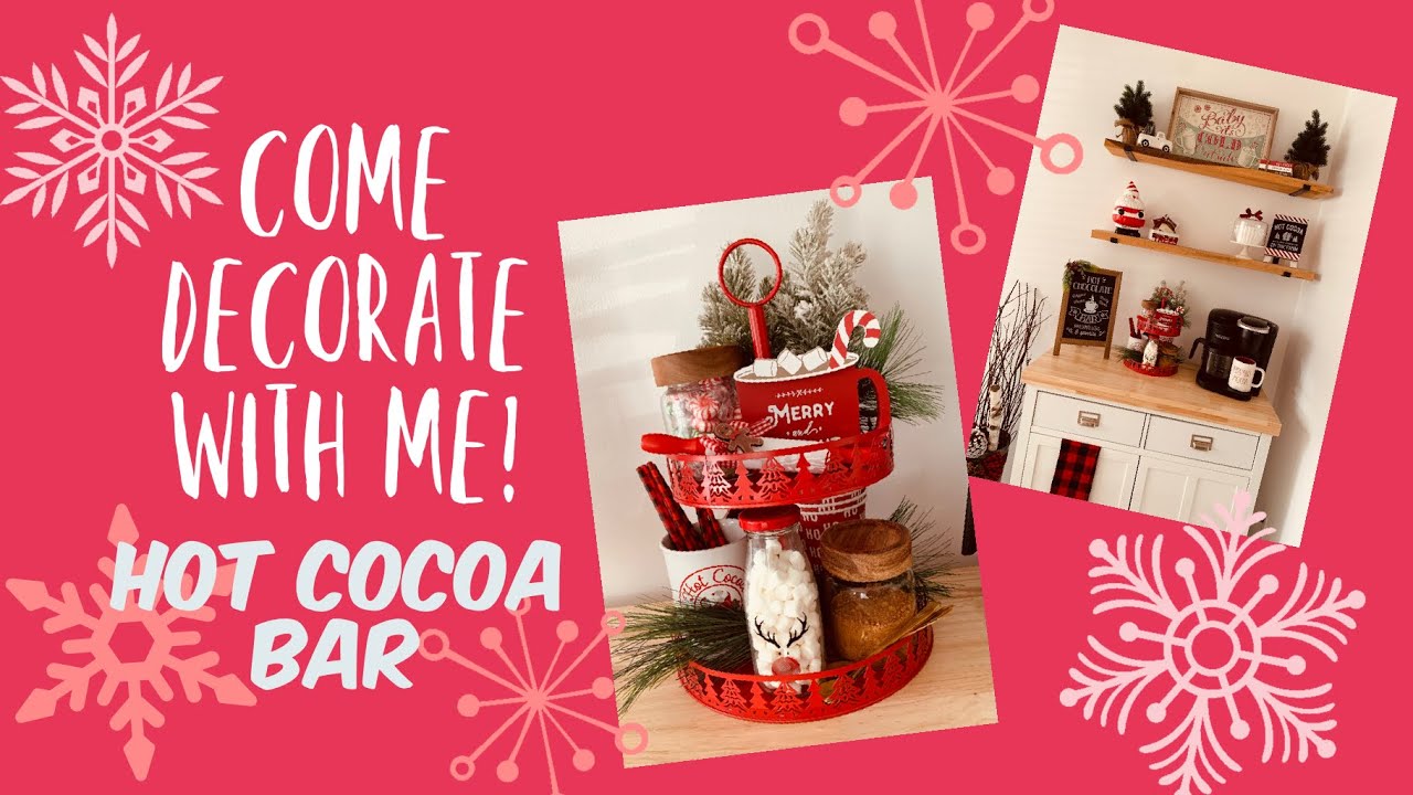 NEW DECORATE WITH ME! HOT COCOA BAR / COFFEE BAR IDEAS & HACKS. 