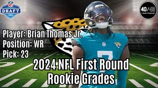 Brian Thomas Jr. Rookie Grade |  Jacksonville Jaguars Draft a Deep Threat