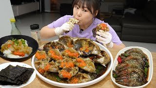 Soy Sauce Marinated Crab is yummy in winter too Ganjang Gejang Mukbang