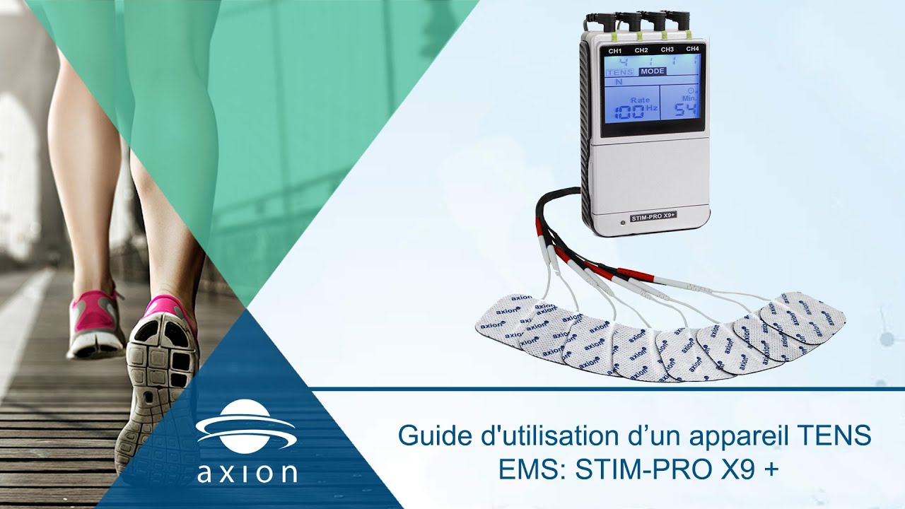 Manuel d'utilisation de l'électrostimulateur TENS EMS STIM PRO X9a avec  batterie rechargeable 