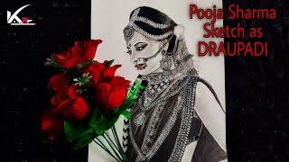 Drawing Of Pooja Sharma As Draupadi Timelapse Video Step By Step Drawing