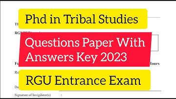 Phd in Tribal Studies Question paper 2023 ll RGUCET 2023 l Answer key l CUET Phd Tribal Studies 2023
