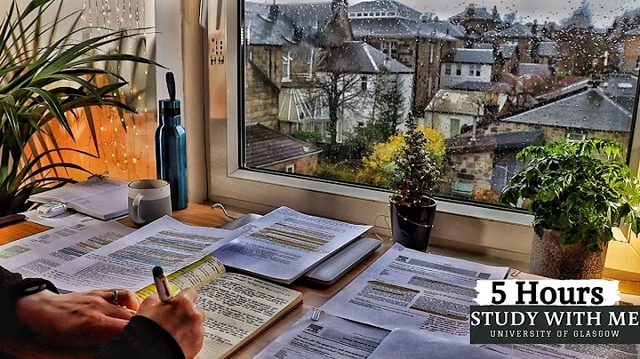 5 HOUR STUDY WITH ME | Revision Week, Background noise, Rain Sound, 10-min break, No Music