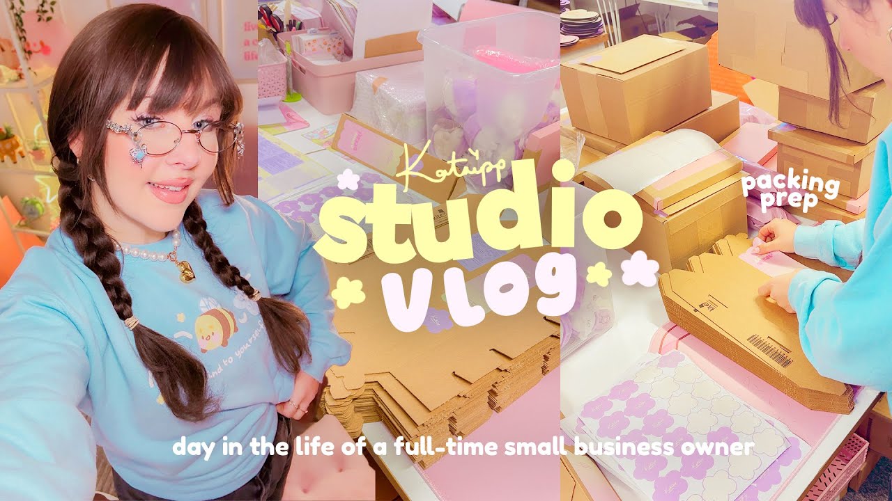 A day in the life of a artist business 📦 Creating Packaging, Branding & Launch Prep 📦 STUDIO VLOG