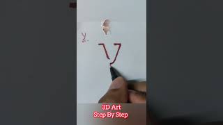 #shorts #shortvideo 3D ART Step By Step Class 25 - Letter Y #education  #3d #3dart #alphabet  #art