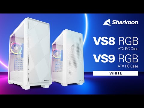 Sharkoon VS8 VS9 RGB White ATX PC Case