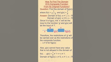 How To Find The Domain Of A Composite Function From Its Original Functions? #shorts