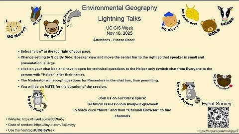 Environmental Geography Lightning Talks - UC GIS Week 2025 - Day 1